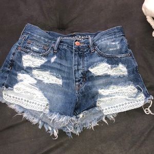 dark wash vintage hi rise american eagle shorts